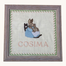 Load image into Gallery viewer, Nells Archdale Embroidered Art- Mrs Rabbit &amp; Babies

