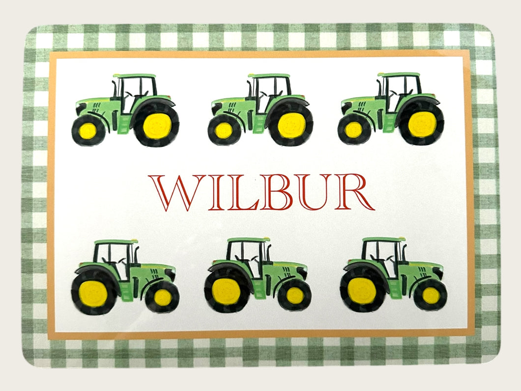 Personalised Table Mat- Tractors
