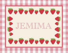 Load image into Gallery viewer, Personalised Table Mat - Strawberries Pink

