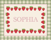 Load image into Gallery viewer, Personalised Table Mat - Strawberries Green
