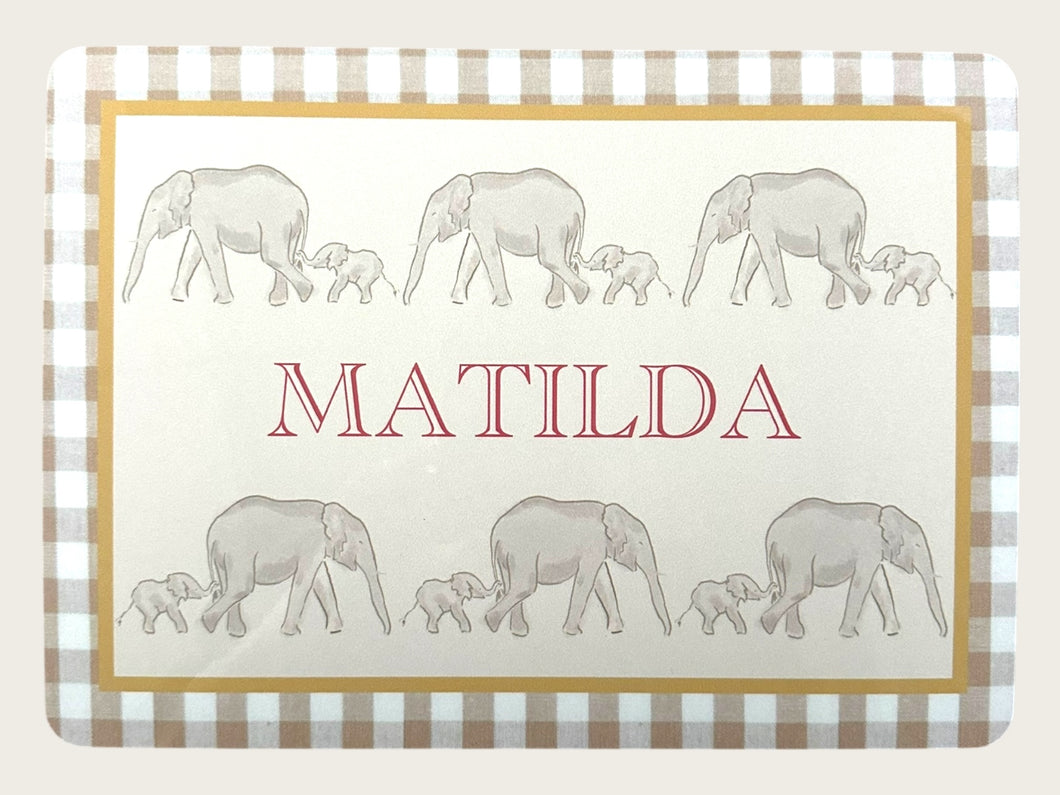Personalised Table Mat - Ele Yellow