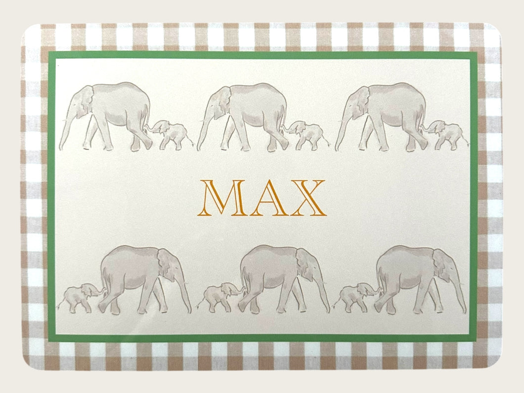 Personalised Table Mat - Ele Green