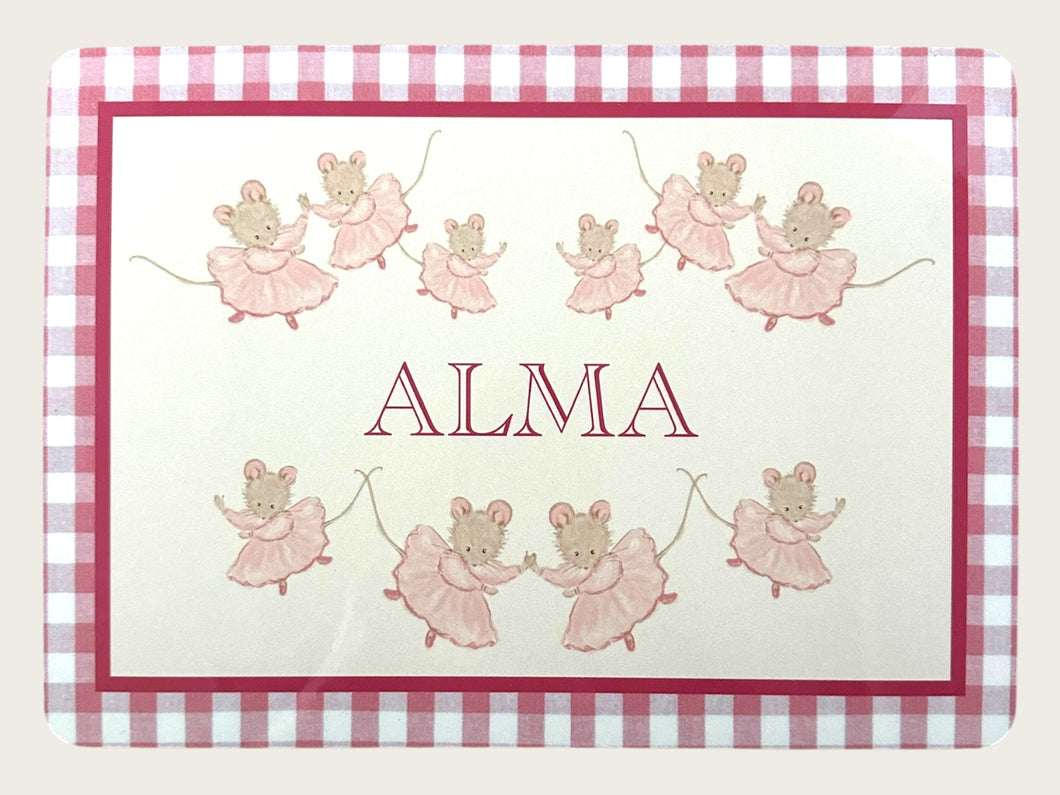 Personalised Table Mat - Ballerina Mice