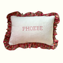 Load image into Gallery viewer, Ruffle Cushion - Linen &amp; Betsy Meadow Pink
