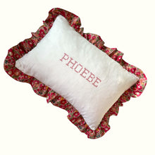 Load image into Gallery viewer, Ruffle Cushion - Linen &amp; Betsy Meadow Pink
