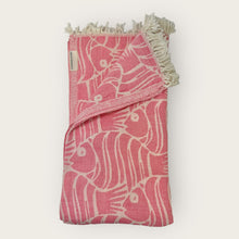 Load image into Gallery viewer, Hammam Beach Towel –  Pink Fish
