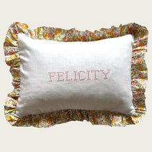 Load image into Gallery viewer, Ruffle Cushion - Linen &amp; Betsy Yellow
