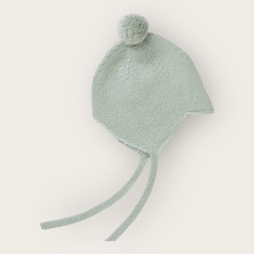 Cashmere Baby Bonnet - Duck Egg - Nells Archdale