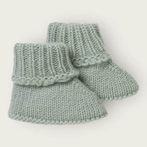 Cashmere Baby Booties - Duck Egg - Nells Archdale