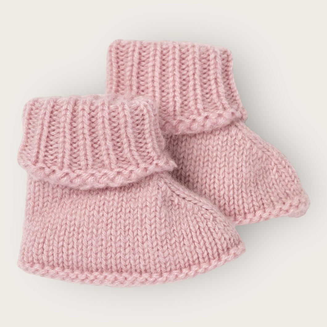 Cashmere Baby Booties - Pink - Nells Archdale