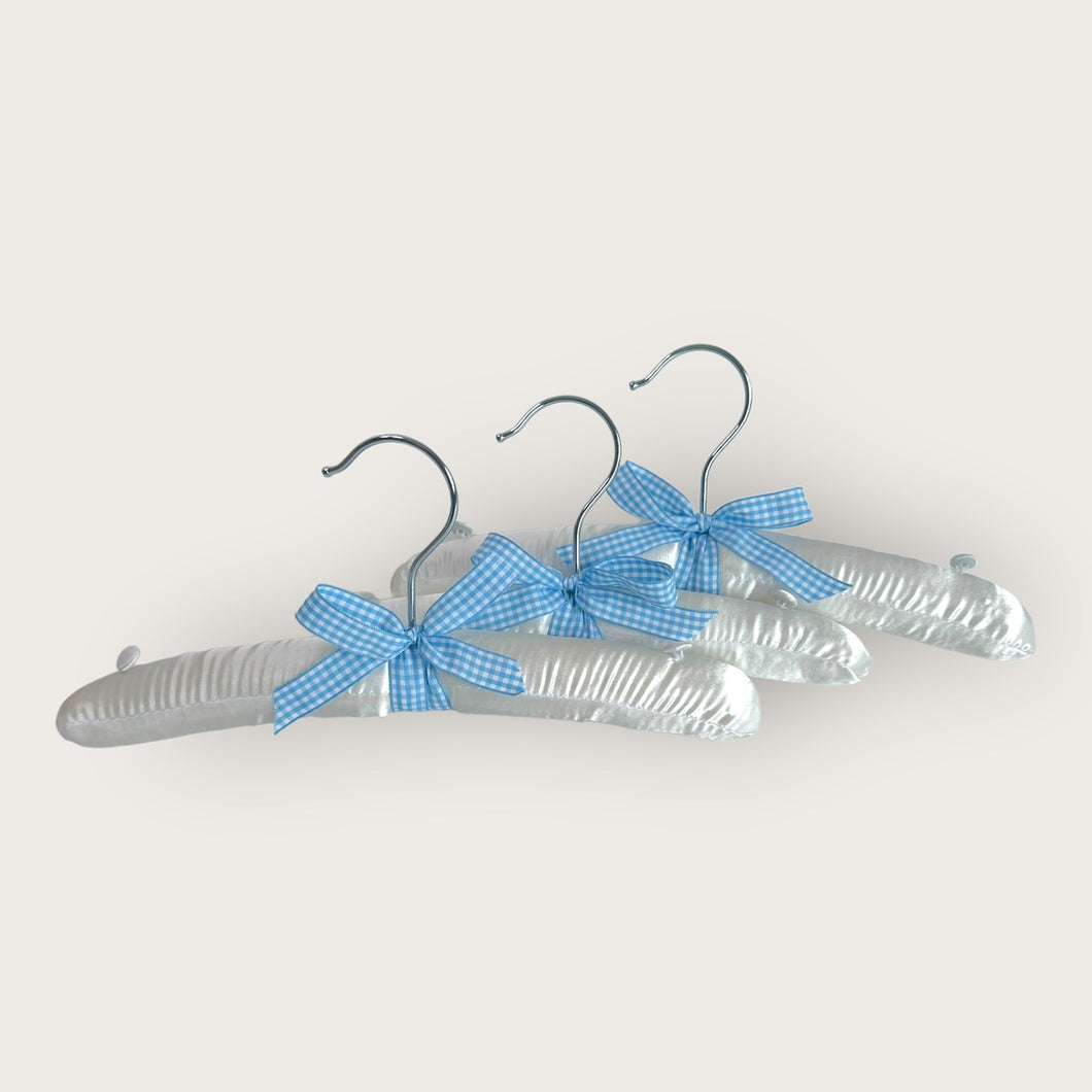 Children’s Satin Hanger Set - Pale Blue - Nells Archdale