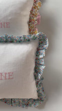 Load and play video in Gallery viewer, Ruffle Cushion - Linen &amp; Betsy Yellow
