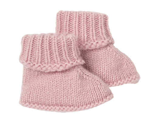 Cashmere Baby Booties - Pink - Nells Archdale