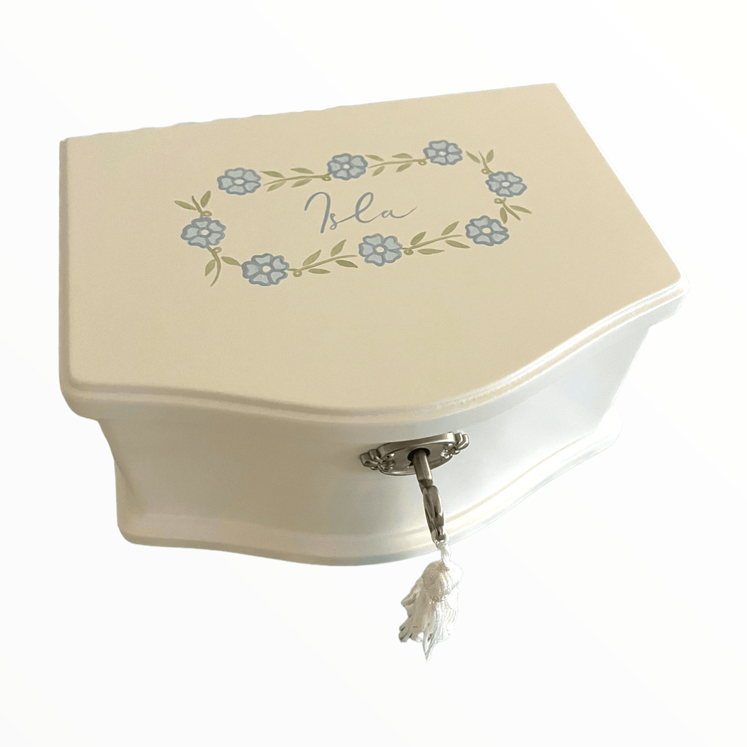 Musical Ballerina Box - Blue Floral - Nells Archdale