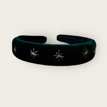 Load image into Gallery viewer, Nells Archdale Hairband - Starry Night Green - Hand Embroidered - Nells Archdale
