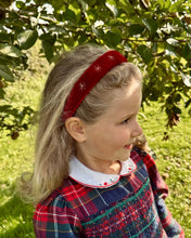 Load image into Gallery viewer, Nells Archdale Hairband - Starry Night Red - Hand Embroidered - Nells Archdale
