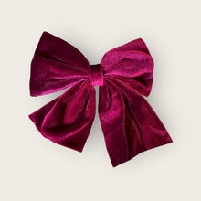 Load image into Gallery viewer, Nells Archdale Velvet Bow - Burgundy - Hand Embroidered - Nells Archdale
