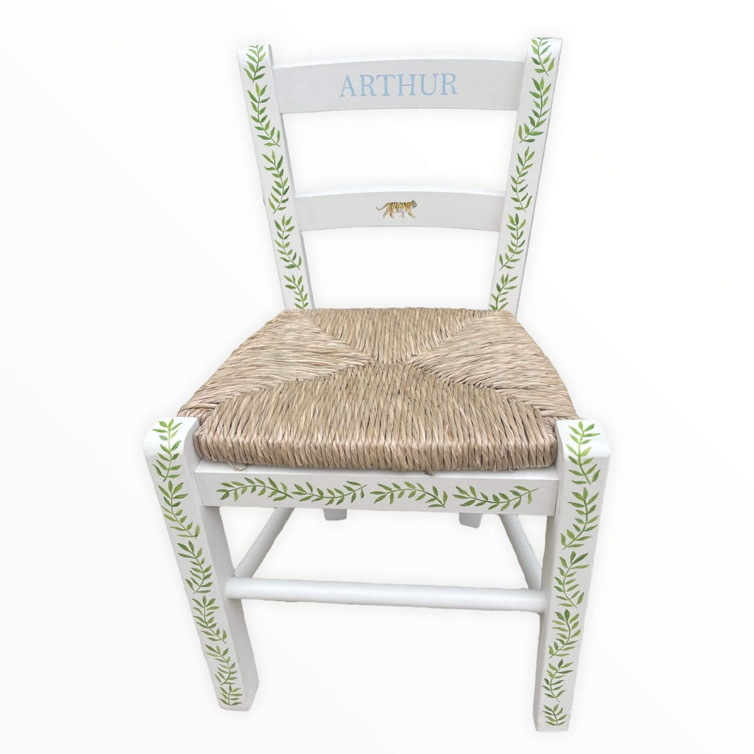 Rush Seat Chair | Tiger in the Jungle - Nells Archdale